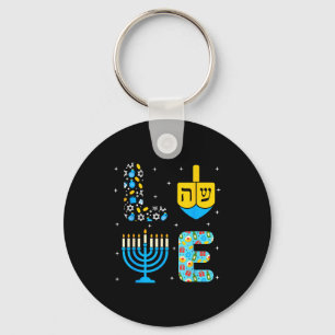 Chanukah Menorah Dreidel Icons Hanukkah Love Celeb Key Ring