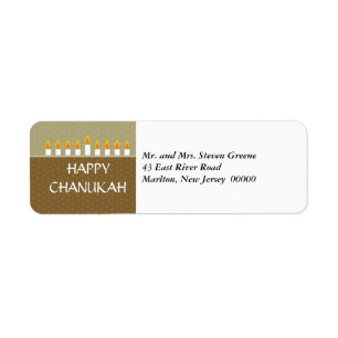 Chanukah Menorah Return Address Label