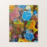 Chanukah Menorahs, Dreidels, Gelt Jigsaw Puzzle<br><div class="desc">"Jewish Expressions, " offers a shopping experience as you will not find anywhere else. Welcome to our store. Tell your friends about us and send them our link: http://www.zazzle.com/YehudisL?rf=238549869542096443*</div>