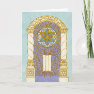 Chanukah ~ Mogen David Arch Card (w/Gold)