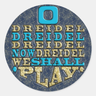 Chanukah "O Dreidel Dreidel..." Stickers Round