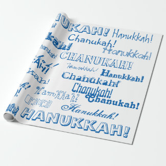 Chanukah O' Hannukah Blue and White Wrapping Paper