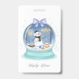 Chanukah Snow Globe ID Badge