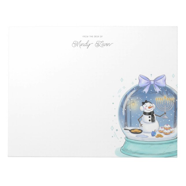 Chanukah Snow Globe Notepad (Front)