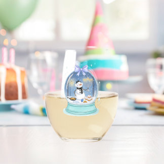 Chanukah Snow Globe Stemless Wine Glass