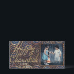 Chanukah Spinning Dreidels Holiday Card<br><div class="desc">Happy Holiday, Hanukkah/Chanukah Photo Card, "Chanukah Spinning Dreidels Holdiday Card" Glossy, Photo Card with white envelope. Personalise by replacing photo and wording. Customise wording by choosing your favourite font style, colour, and size. All design elements can be edited on both sides of the card. Thanks for stopping and shopping by!...</div>