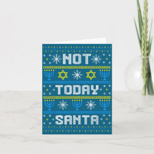 Chanukah Ugly Santa Today Hanukkah Not Jewish Smil Card