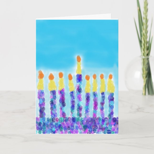 Chanukkah Greetings Holiday Card (Front)