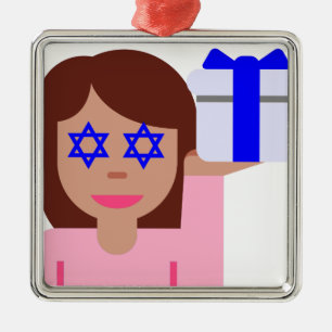 chanukkah hair flip emoji metal tree decoration