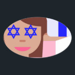 chanukkah hair flip emoji oval sticker<br><div class="desc">hanukkah, chanukkah, "hair flick emoji", emoji, "info girl emoji", "pink girl emoji", jewish, jew, hebrew, hannukah, channukah, "star of david"  kawaii "information emoji" pastel pink woman girl gift present</div>