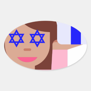 chanukkah hair flip emoji oval sticker