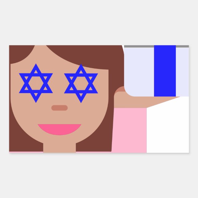 chanukkah hair flip emoji rectangular sticker (Front)