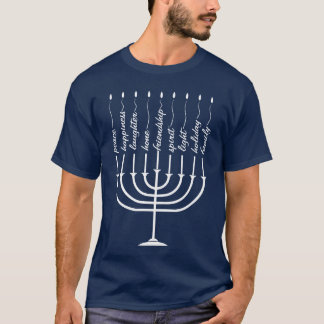 Chanukkah Jewish Quotes Menorah boy T-Shirt