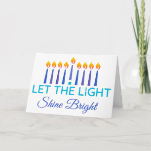 Chanukkah Let The LIght Shine Bright Holiday Card