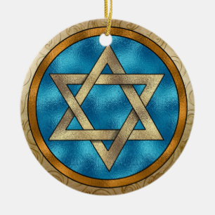 Chanukkah Star of David Ceramic Tree Decoration