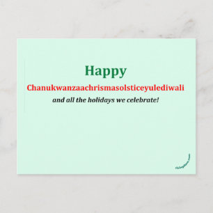 Chanukwanzaachrismasolsticeyulediwali Postcard