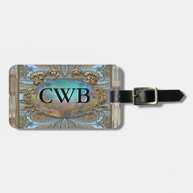 Chanvire Elegant Monogram Luggage Tag (Front Horizontal)