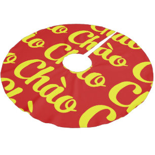 Chào / Hello ~ Vietnam / Vietnamese / Tiếng Việt Brushed Polyester Tree Skirt