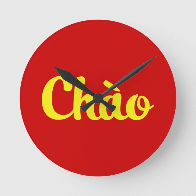 Chào / Hello ~ Vietnam / Vietnamese / Tiếng Việt Round Clock (Front)