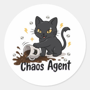 Chaos Agent Black Cat Classic Round Sticker