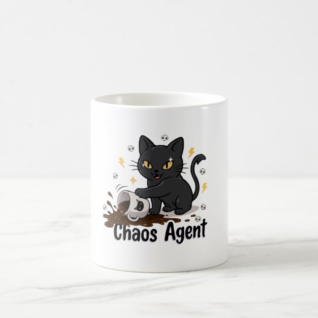  Chaos Agent Black Cat Coffee Mug (Center)