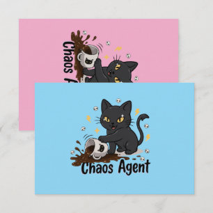 Chaos Agent Black Cat Thank You Card
