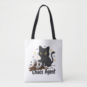 Chaos Agent Black Cat Tote Bag