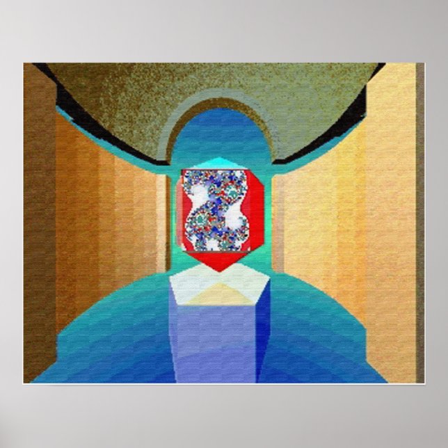 CHAOS AND ORDER TEMPLE Surreal Fractal Art Poster (Front)