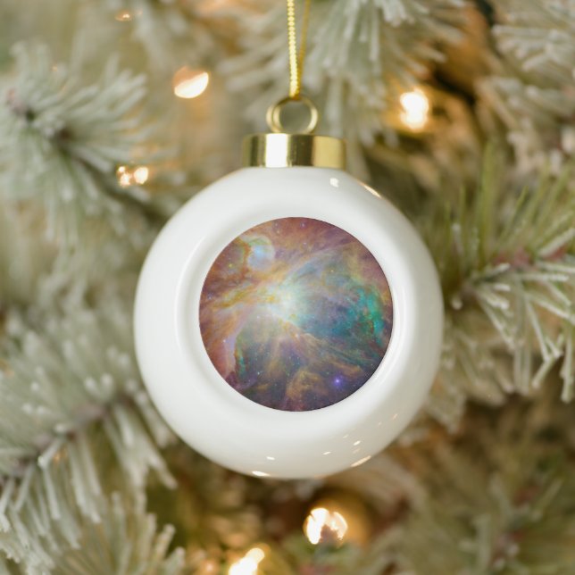 Chaos at Heart of Orion Spitzer Hubble Composite Ceramic Ball Christmas Ornament (Tree)