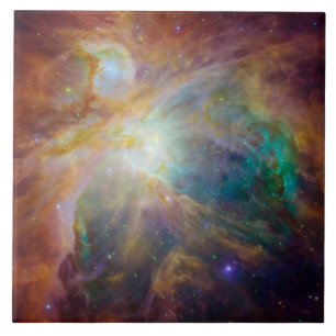 Chaos at Heart of Orion Spitzer Hubble Composite Ceramic Tile