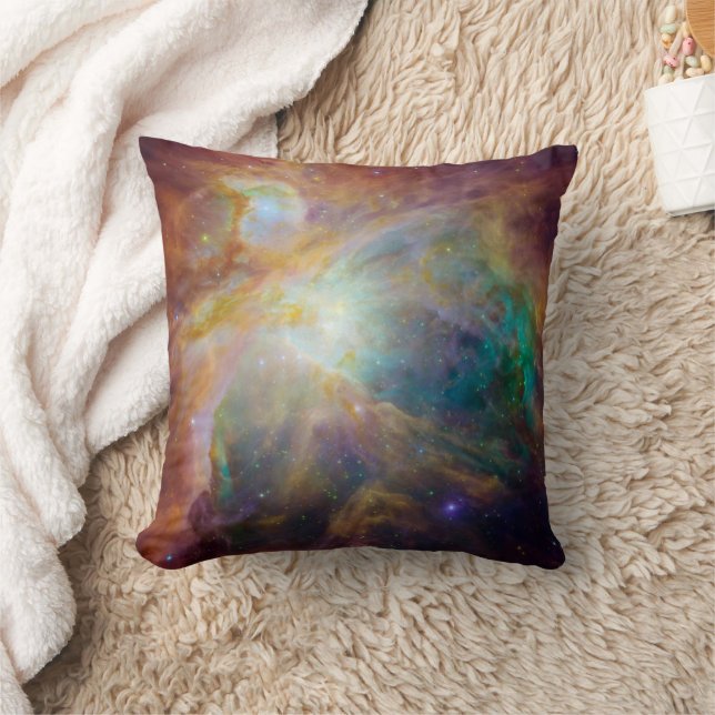 Chaos at Heart of Orion Spitzer Hubble Composite Cushion (Blanket)