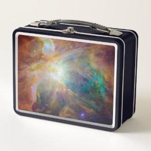 Chaos at Heart of Orion Spitzer Hubble Composite Metal Lunch Box