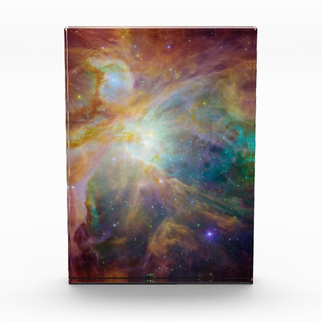 Chaos at Heart of Orion Spitzer Hubble Composite Photo Block (Front)