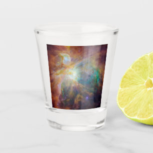 Chaos at Heart of Orion Spitzer Hubble Composite Shot Glass