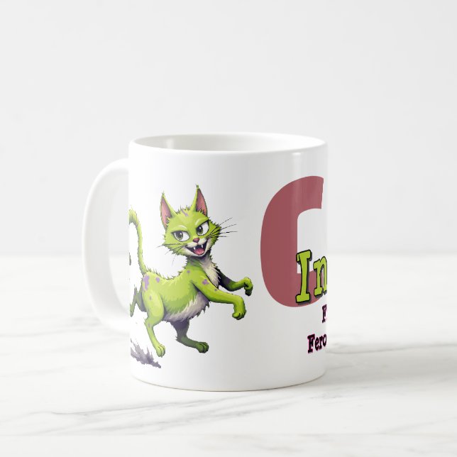 Chaos Cat Mug – Incitata: Frisky in the Sheets (Front Left)