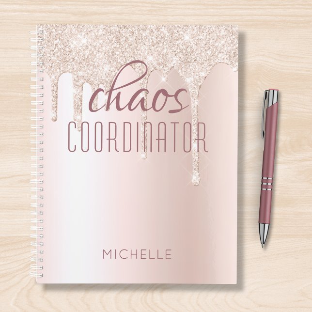 Chaos Coordinator Chic Girly Glitter Personalised Planner (Creator Uploaded)