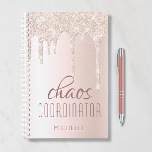 Chaos Coordinator Chic Girly Glitter Personalised Planner