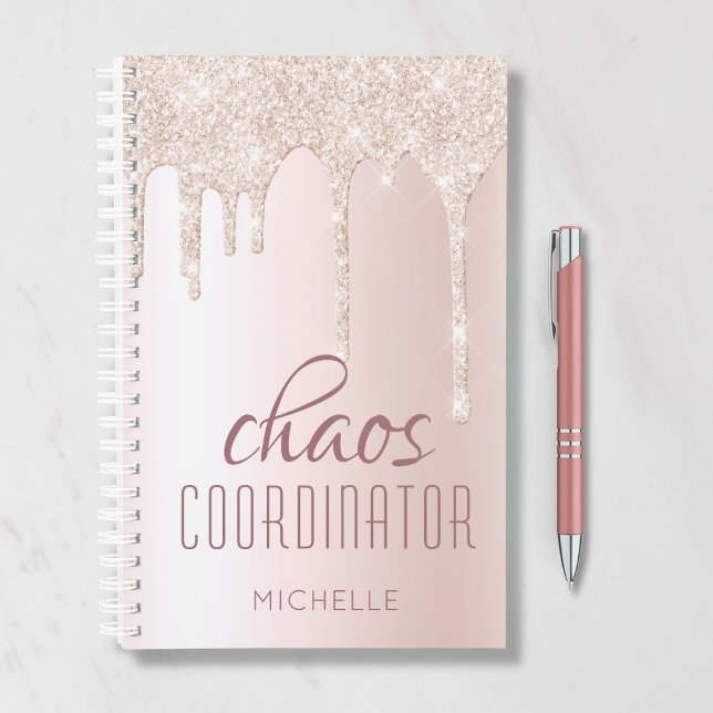 Chaos Coordinator Chic Girly Glitter Personalised Planner (Creator Uploaded)