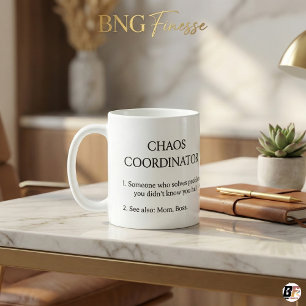 Chaos Coordinator Definition Funny Office for Mom  Coffee Mug