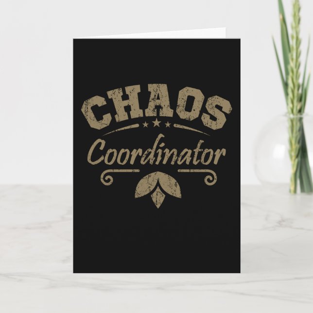 CHAOS COORDINATOR Employee Of The Month Homeschool Card (Front)
