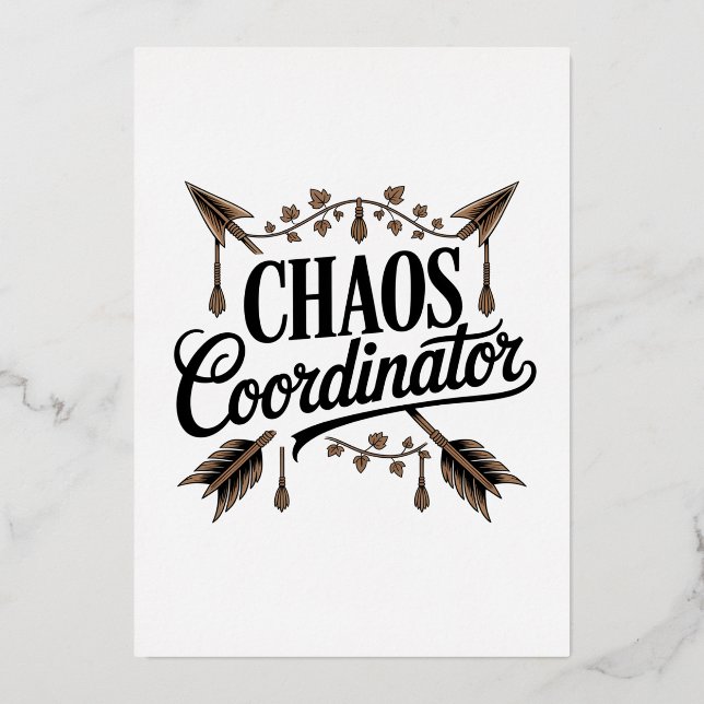 Chaos Coordinator Foil Holiday Card (Front)