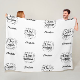Chaos Coordinator Funny Personalised Mother's Day Fleece Blanket