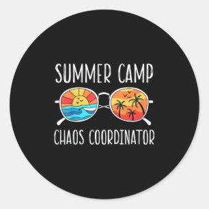 Chaos Coordinator Funny Summer Camp Counsellor  Classic Round Sticker
