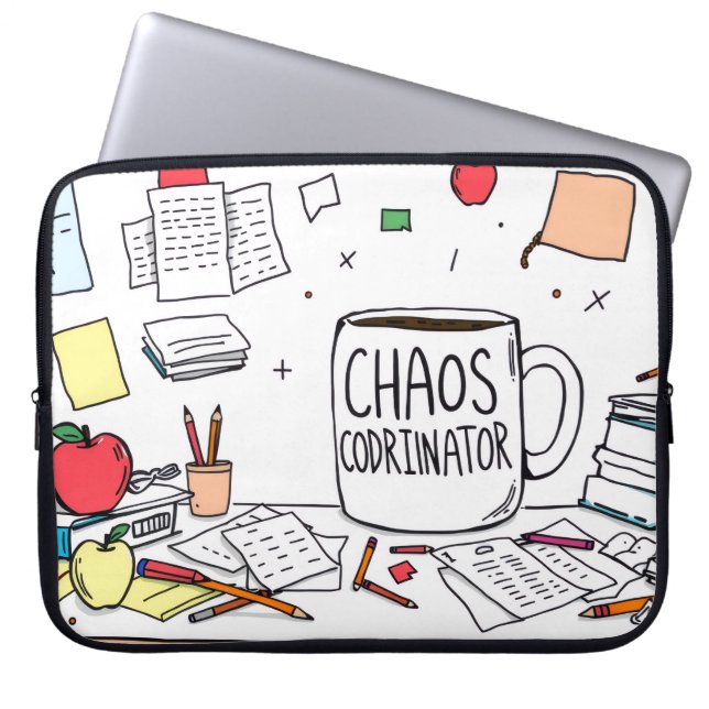 Chaos Coordinator Funny Typography  Laptop Sleeve (Front)
