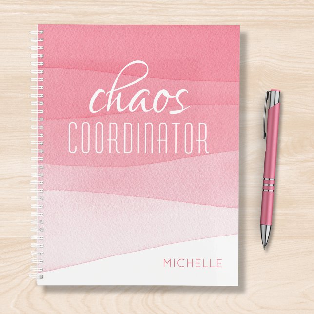 Chaos Coordinator Girly Pink Personalised Name Planner (Creator Uploaded)