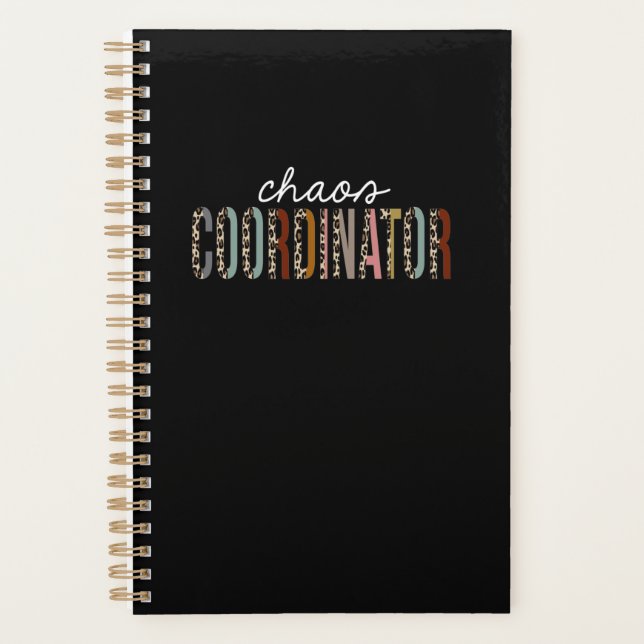 Chaos Coordinator Leopard Print Funny Gift Planner (Front)