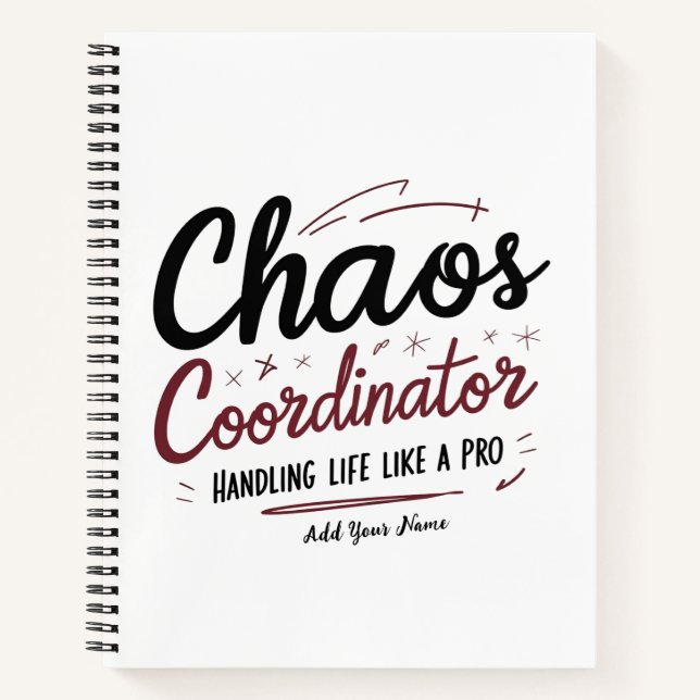 Chaos Coordinator Mousepad – Personalised Desk Gif Notebook (Front)