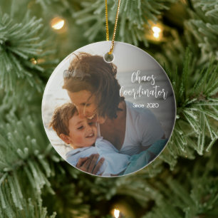 Chaos Coordinator Mum Custom Year Ceramic Ornament