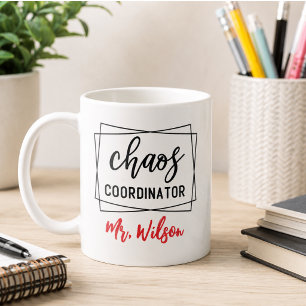 Chaos Coordinator Notebook – Funny Teacher Quote Coffee Mug