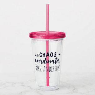 Chaos Coordinator Office Coworker Mom Acrylic Tumbler